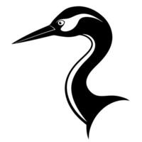 Unique Crane Head Silhouette for Professional Graphic Designers vector