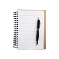 Realistic Notebook with pen on transparent background png
