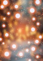 Christmas background with bokeh lights and snowflakes design vector