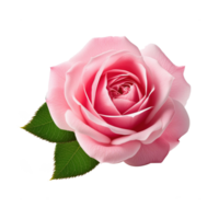Top view of pink rose on transparent background png