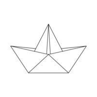 Folded paper boat icon. Origami figure isolated on white background. illustration vector