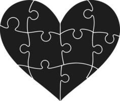 Heart-Shaped Puzzle Illustration - Symbol of Connection and Love vector