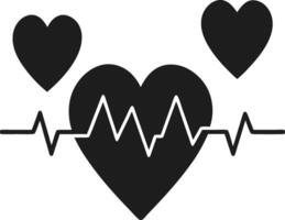 Heart with Heartbeat Line Illustration - Symbol of Love and Health vector