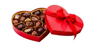 a box of chocolates with a red heart-shaped box with a red heart-shaped box of chocolates. png