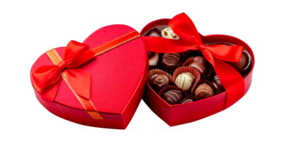 chocolates in a heart-shaped box with a red heart-shaped box. png