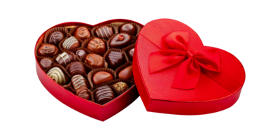 chocolates in a heart-shaped box with a red heart-shaped box. png