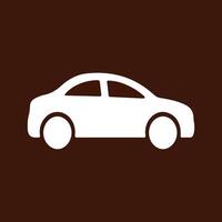 The image shows a simple, mies, and itnimalist icon of a car. The car is depicted in a side. vector