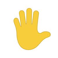 Hand Emoji Icon. Hand Icon Symbol of Participate, Volunteer, Stop and Vote. Open Palm Icon. Stop or Greeting Gesture. Isolated Illustration vector