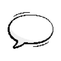 Retro Pixel Art Speech Bubble Icon. Oval dialogue bubble in pixelated form. Isolated Illustration vector