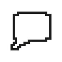 Pixelated Speech Bubble, Symbol Of Message, Conversation or Text. Speech Bubble Pixel Icon. Isolated Illustration vector