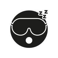 Sleeping Face With Eye Mask And ZZZ Silhouette Icon. Relaxing Sleep Symbol With Eyewear Glyph Symbol. Relaxation And Rest Concept. Isolated Illustration vector