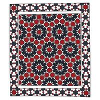 Islamic abstract motif pattern. Decorative geometric background in red, black, and white color. vector