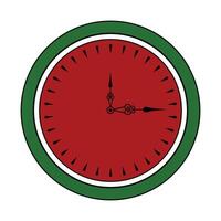 illustration of a clock handshake on a watermelon isolated on a white background vector