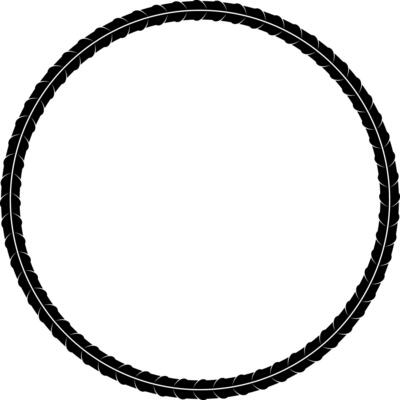 Rebar circular frame with copy space for text or design
