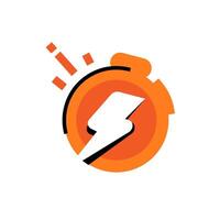 Flat icon illustration featuring a flash symbol and stopwatch, concept of a flash sale. Perfect for use in e commerce, promotional banners, marketing campaigns with vibrant colors and clean lines vector