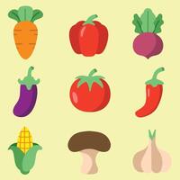 set of vegetables with flat style good for sticker, element design, icons, printable, etc vector