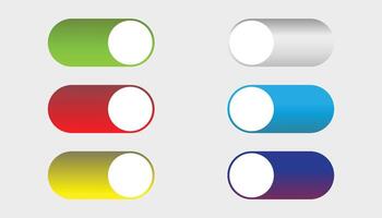 On and Off toggle switch buttons icon. On or Off switch buttons set. vector