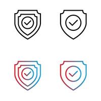 Security shield check mark icon. Shield protection icon illustration. Secure protection icon. vector