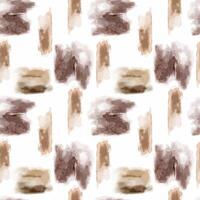 Brushstrokes abstract sepia-toned a seamless watercolor pattern on white background. Monochrome paint stroke variety of shapes and textures for design textile, package, backdrop. vector