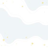 Abstract White Background With Wavy Lines and Sparkling Stars, Square Format Design Template vector