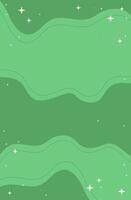 A soothing, abstract Green background featuring wavy lines and small sparkling stars. Perfect vertical template for winter holiday design projects and social media vector