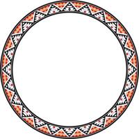 round colored border ornament. Native American tribes framework, circle. vector