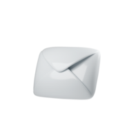 3d clean, minimalist illustration of a white envelope, embodying elegance and simplicity, perspective view isolated on clean background. Perfect for themes of communication png