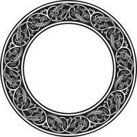 monochrome round oriental ornament. Arabic patterned circle of Iran, Iraq, Turkey, Syria. Persian frame, border. For sandblasting, laser and plotter cutting. vector