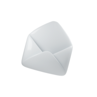 3d Minimalist modern illustration of sleek white envelope with glossy finish. Evokes simplicity and elegance, perfect for stationery, communication, or artistic concepts png