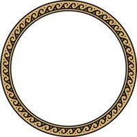 round gold classic frame. Greek wave meander. Patterns of Greece and ancient Rome. Circle european border vector