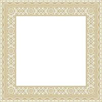 square gold border, frame, Pompeii. Rectangle Neopolitan ornament. Art of Ancient Rome. Template for stained glass vector