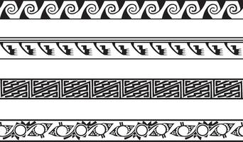 monochrome set of seamless borders, native american frames. The endless pattern of the peoples of Central and South America, the Aztecs, the Maya, the Incas vector