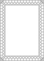 black contour square Egyptian ornament. Rectangle, frame, ancient Egypt.Pattern of lotus flowers and sun vector
