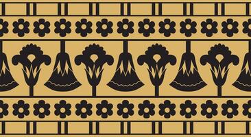 golden seamless ornament of ancient Egypt. endless Border, frame in the pyramids vector