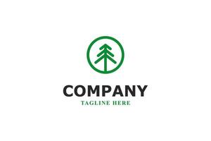 pine tree logo inside circle vector