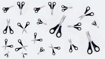 Scissors open on a white background video