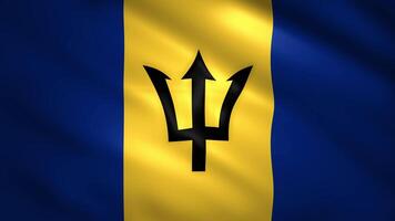 Barbados flag moves in the wind video
