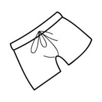 A swimming trunks in black outline. Clip art for your projects. vector