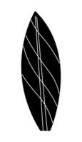 Doodle surfboard in black and white colors. Clip art for your projects. vector