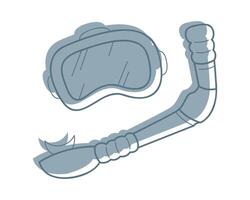 Doodle swimming mask and snorkel color. Clip art for your projects. vector