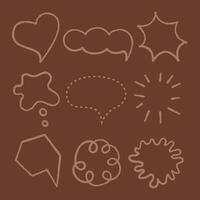 A set of speech bubbles of various shapes color. Doodle clip art illustration. vector