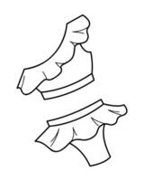 Swimsuit in black outline. Clip art for your projects. vector