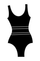 One-piece swimsuit in black and white colors. Clip art for your projects. vector