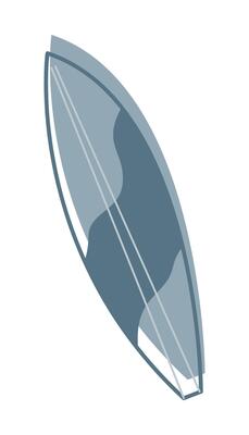 Doodle hand drawn surfboard color. Clip art for your projects.