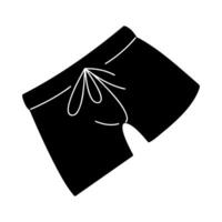 A swimming trunks in black and white colors. Clip art for your projects. vector