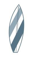 One surfboard color. Doodle clip art for your projects. vector