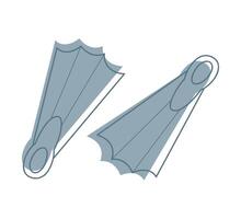 Doodle swimming flippers color. Clip art for your projects. vector