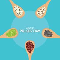 illustration graphic of ladle filled with various kinds of nuts, perfect for international day, world pulses day, celebrate, greeting card, etc. vector