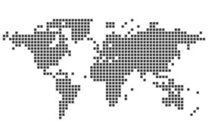 Unique dotted world map showcasing continents and oceans, ideal for infographic design vector