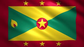 Grenada flag moves in the wind video